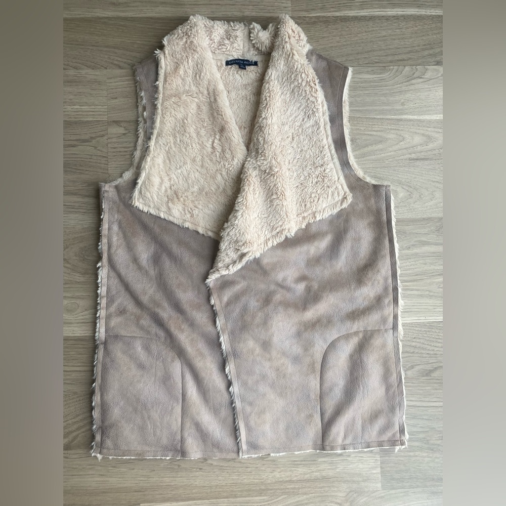Saks Fifth Ave Faux fur & suede vest